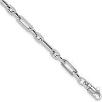14K White Gold Polished 5mm Fancy Link Bracelet - 7.5" Length by 0