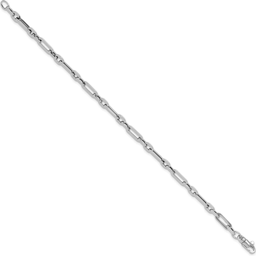 14K White Gold Polished 5mm Fancy Link Bracelet - 7.5" Length by 0