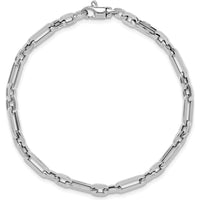 14K White Gold Polished 5mm Fancy Link Bracelet - 7.5" Length by 0