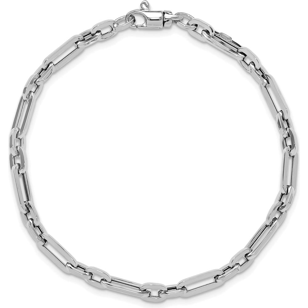 14K White Gold Polished 5mm Fancy Link Bracelet - 7.5" Length by 0