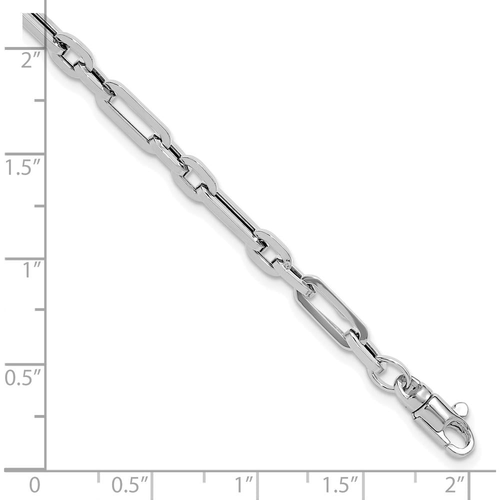 14K White Gold Polished 5mm Fancy Link Bracelet - 7.5" Length by 0