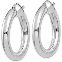 14K White Gold Polished 5mm Lightweight Hoop Earrings by 0