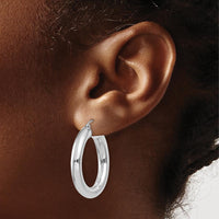 14K White Gold Polished 5mm Lightweight Hoop Earrings by 0
