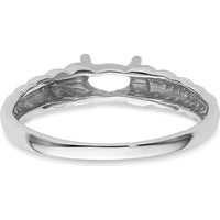14K White Gold Polished 5x3 Oval Gemstone Ring Mounting - Perfect for Custom Engagement or Statement Rings by Monteluci Fine Jewelry