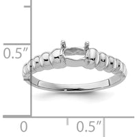 14K White Gold Polished 5x3 Oval Gemstone Ring Mounting - Perfect for Custom Engagement or Statement Rings by Monteluci Fine Jewelry