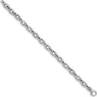 14K White Gold Polished 6.75mm Fancy Cable Link Bracelet - 7.5" Length by 0