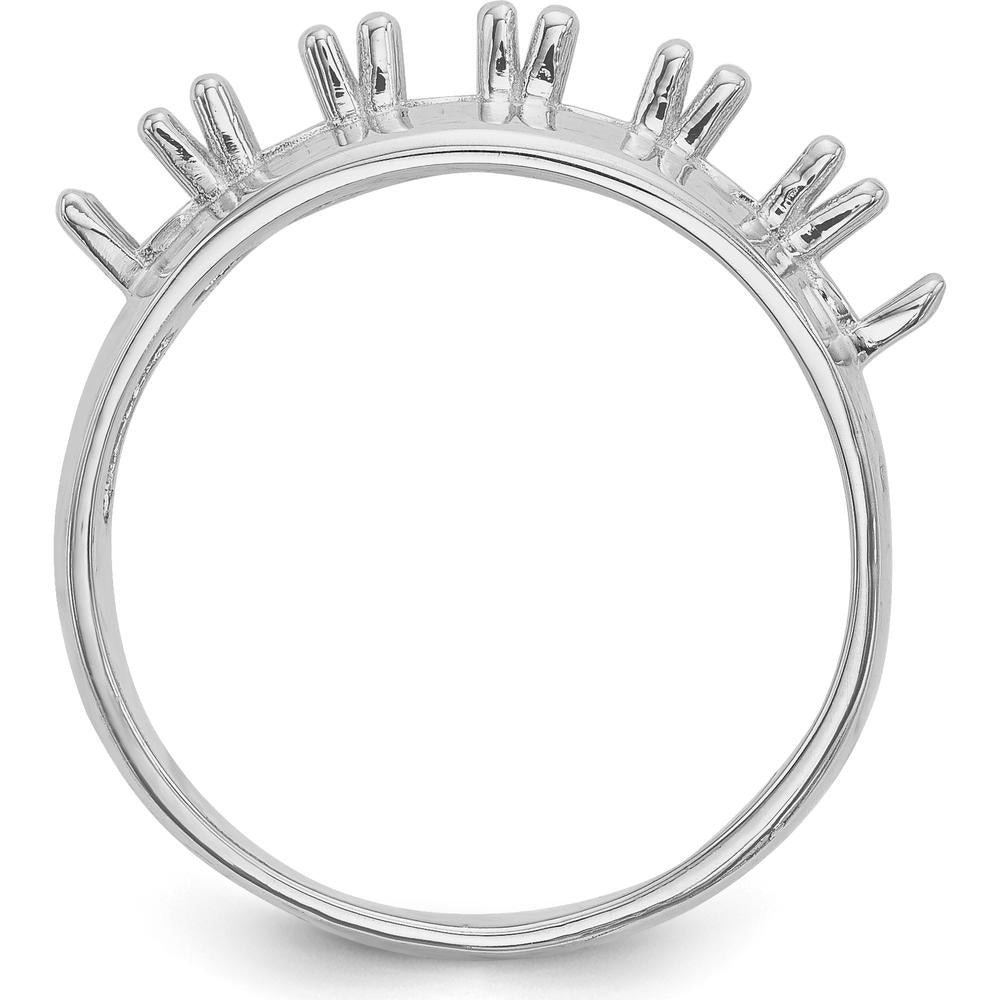 14K White Gold Polished 6-Stone Family Ring Mounting with Rhodium Plating by Oro Pregiato