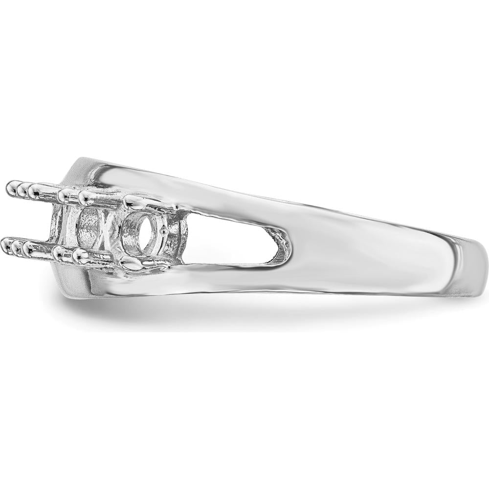 14K White Gold Polished 6-Stone Family Ring Mounting with Rhodium Plating by Oro Pregiato
