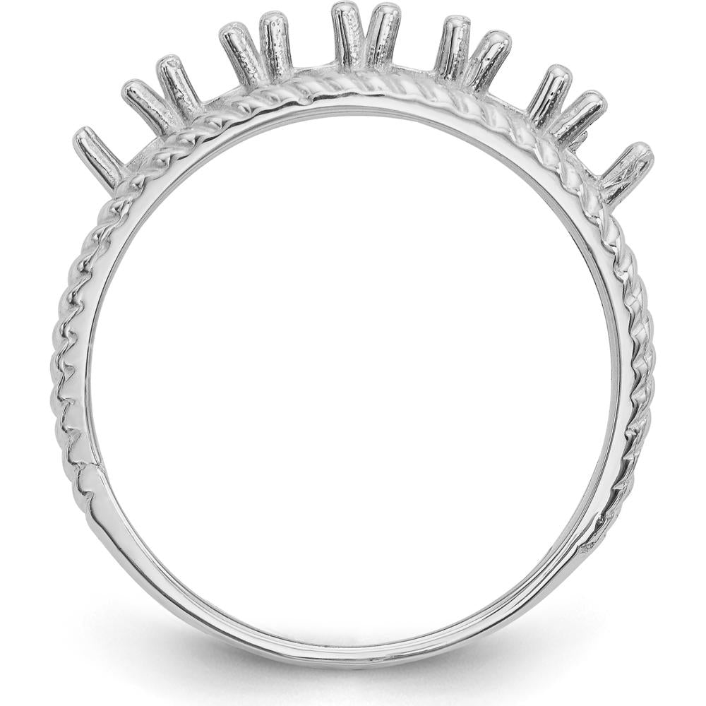 14K White Gold Polished 6-Stone Mother's Ring Mounting - Customizable Design by Monteluci Fine Jewelry