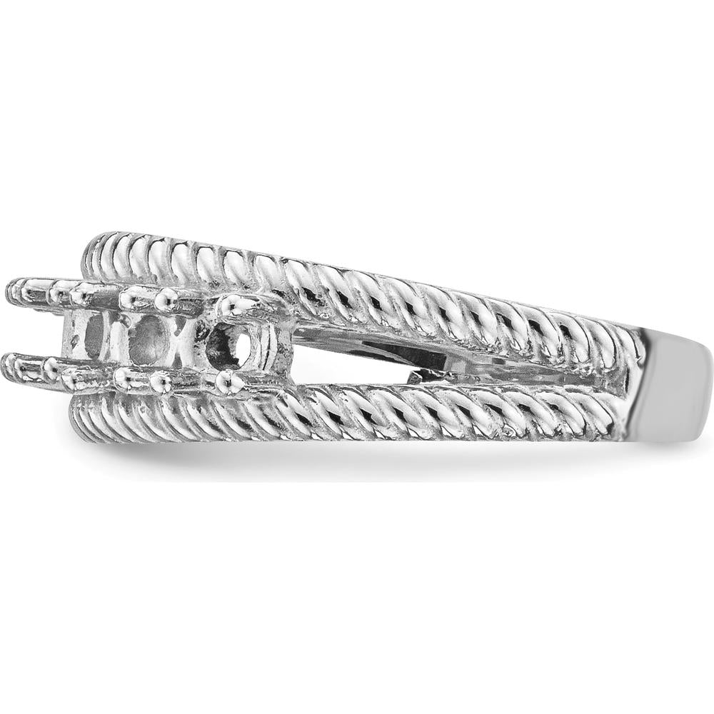 14K White Gold Polished 6-Stone Mother's Ring Mounting - Customizable Design by Monteluci Fine Jewelry