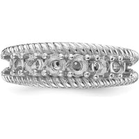 14K White Gold Polished 6-Stone Mother's Ring Mounting - Customizable Design by Monteluci Fine Jewelry