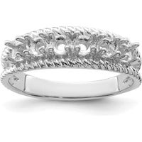 14K White Gold Polished 6-Stone Mother's Ring Mounting - Customizable Design by Monteluci Fine Jewelry