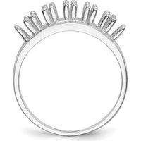 14K White Gold Polished 6-Stone Mother's Ring Mounting for Custom Gemstones by Monteluci Fine Jewelry