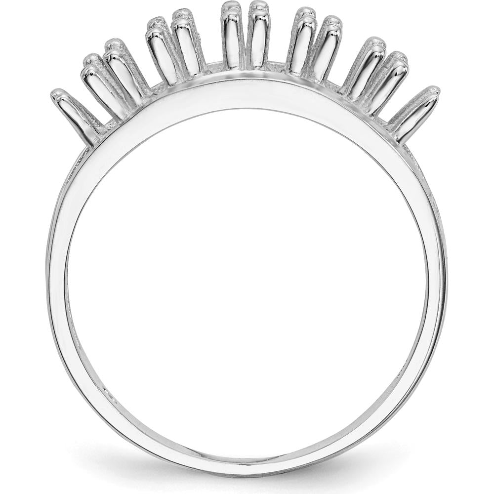 14K White Gold Polished 6-Stone Mother's Ring Mounting for Custom Gemstones by Monteluci Fine Jewelry