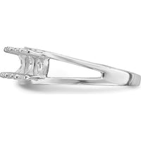 14K White Gold Polished 6-Stone Mother's Ring Mounting for Custom Gemstones by Monteluci Fine Jewelry