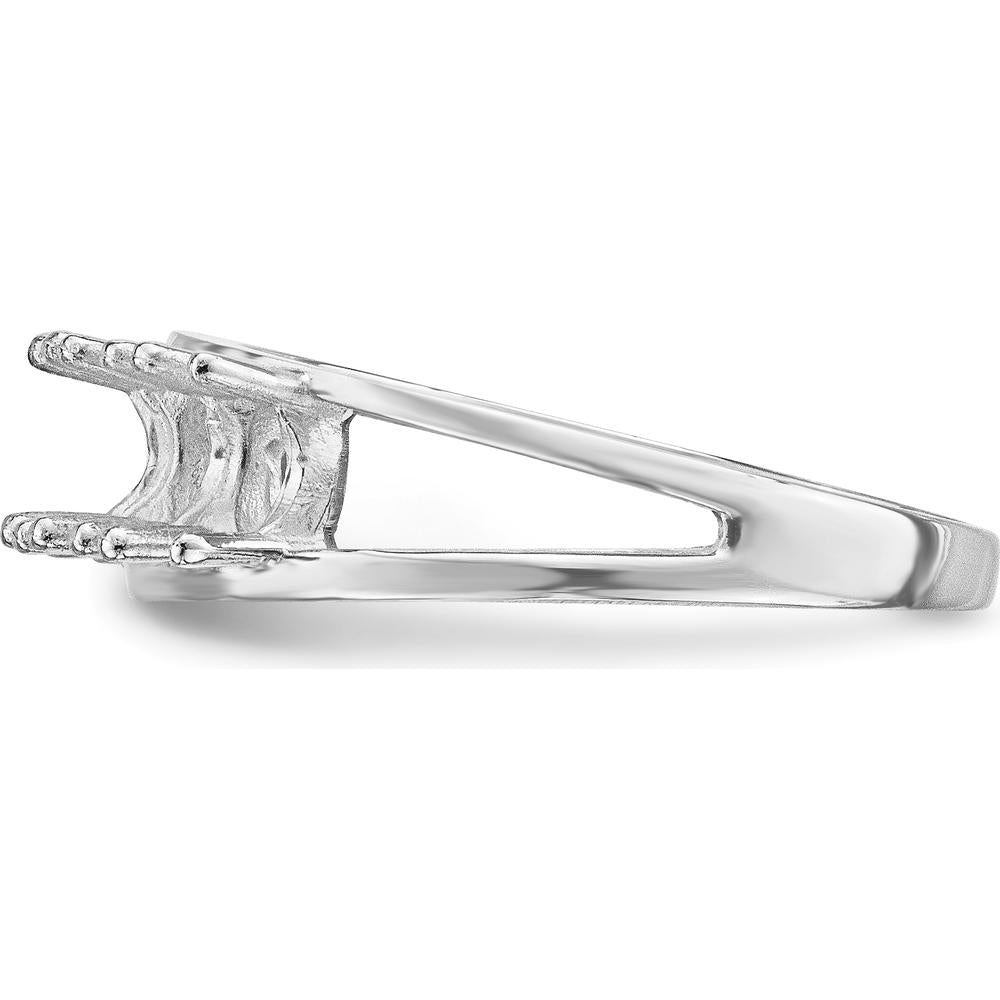 14K White Gold Polished 6-Stone Mother's Ring Mounting for Custom Gemstones by Monteluci Fine Jewelry