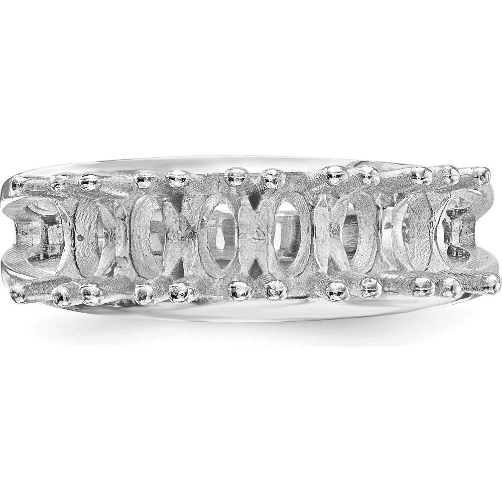 14K White Gold Polished 6-Stone Mother's Ring Mounting for Custom Gemstones by Monteluci Fine Jewelry