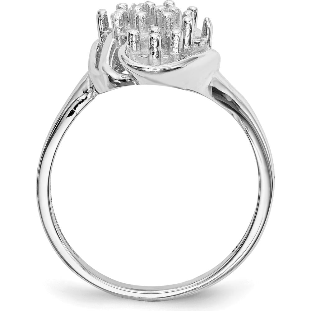 14K White Gold Polished 6-Stone Mother's Ring Mounting with Custom Gemstone Setting by Monteluci Fine Jewelry