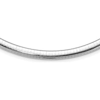 14K White Gold Polished 6mm Domed Omega Necklace - 18" Length by Oro Pregiato