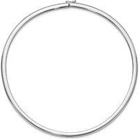 14K White Gold Polished 6mm Domed Omega Necklace - 18" Length by Oro Pregiato