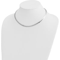 14K White Gold Polished 6mm Omega Necklace - 16" by Oro Pregiato