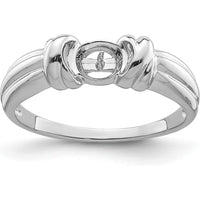 14K White Gold Polished 6mm Pearl Ring Mounting with Rhodium Finish by Monteluci Fine Jewelry