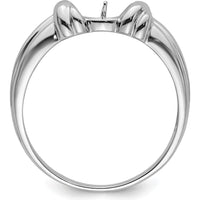 14K White Gold Polished 6mm Pearl Ring Mounting with Rhodium Finish by Monteluci Fine Jewelry