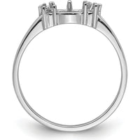 14K White Gold Polished 6mm Round Pearl & Diamond Accent Ring Mounting by Monteluci Fine Jewelry