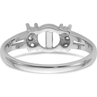 14K White Gold Polished 6mm Round Pearl & Diamond Accent Ring Mounting by Monteluci Fine Jewelry