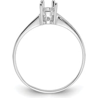 14K White Gold Polished 6x4 Pear Filigree Gemstone Ring Mounting - Mounting Only by Oro Pregiato