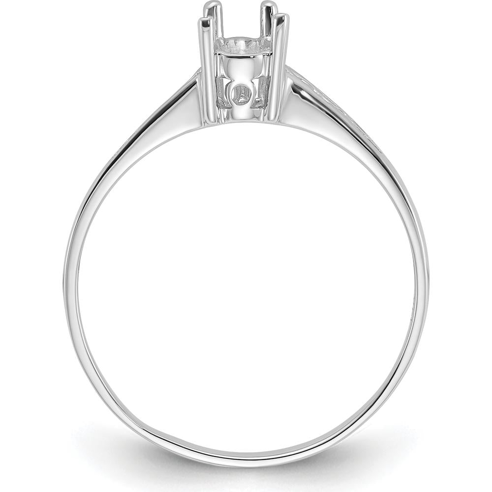 14K White Gold Polished 6x4 Pear Filigree Gemstone Ring Mounting - Mounting Only by Oro Pregiato