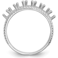 14K White Gold Polished 7-Stone Mother's Ring Mounting with Sapphire, Emerald, and Citrine Gemstones by Monteluci Fine Jewelry