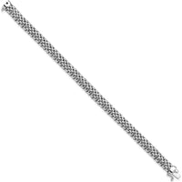 14K White Gold Polished 7mm Mesh Bracelet with Box Catch Clasp - 7.25 Inches by 0