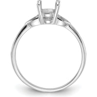 14K White Gold Polished 7x5 Oval Gemstone Ring Mounting by Monteluci Fine Jewelry