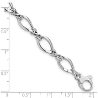 14K White Gold Polished 8.8mm Fancy Twisted Link Bracelet - 7.5" Length by 0