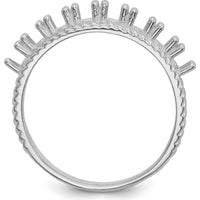 14K White Gold Polished 8-Stone Mother's Ring Mounting - Customizable Setting by Monteluci Fine Jewelry