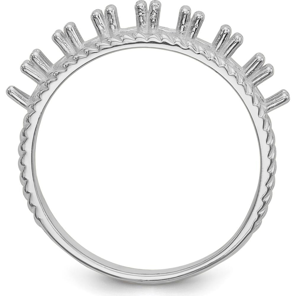 14K White Gold Polished 8-Stone Mother's Ring Mounting - Customizable Setting by Monteluci Fine Jewelry