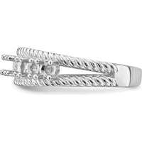 14K White Gold Polished 8-Stone Mother's Ring Mounting - Customizable Setting by Monteluci Fine Jewelry