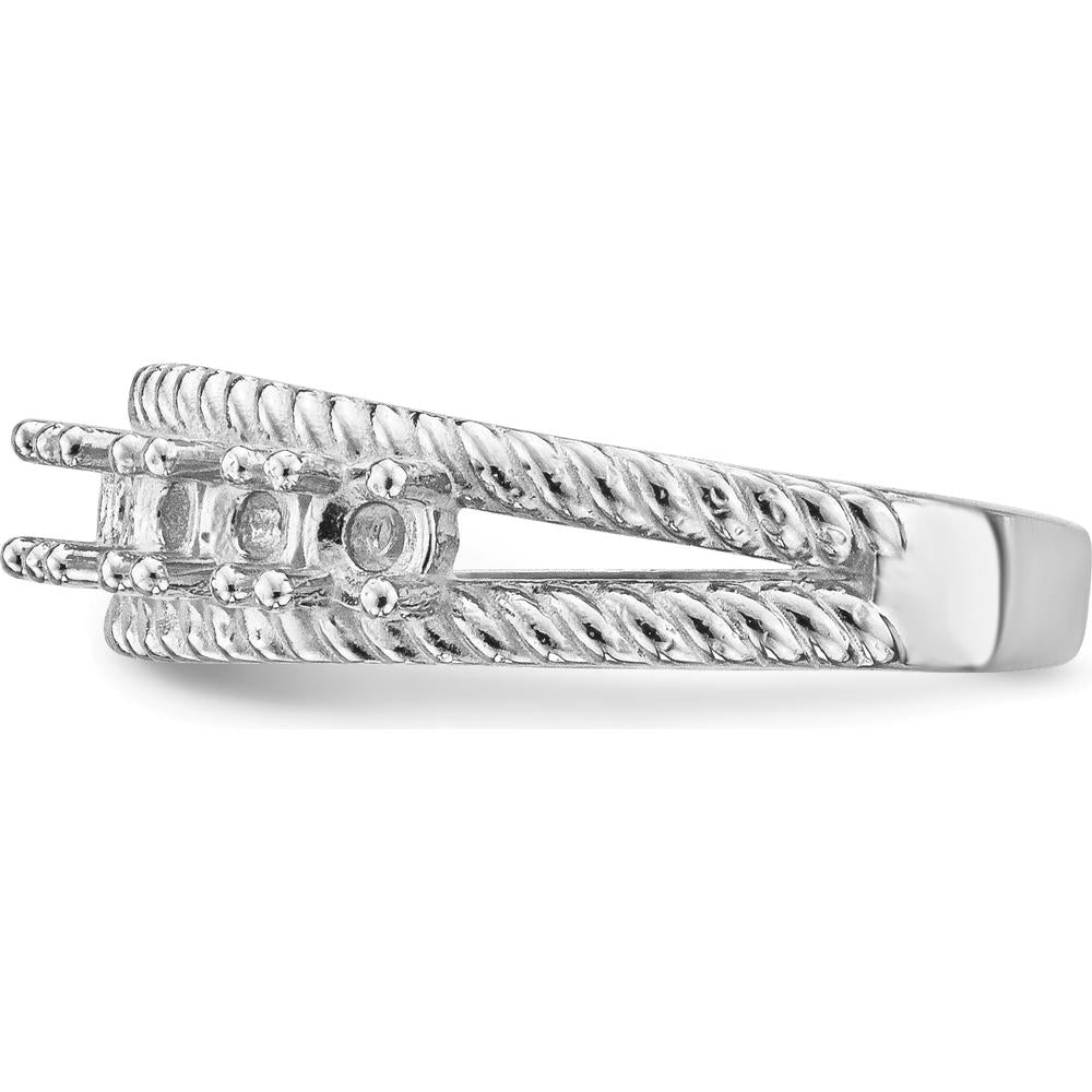 14K White Gold Polished 8-Stone Mother's Ring Mounting - Customizable Setting by Monteluci Fine Jewelry