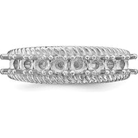14K White Gold Polished 8-Stone Mother's Ring Mounting - Customizable Setting by Monteluci Fine Jewelry