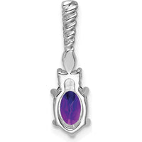 14K White Gold Polished Amethyst and Diamond Drop Earrings with Twisted Bail - 1.4 Carat Total Amethyst Weight by Oro Pregiato