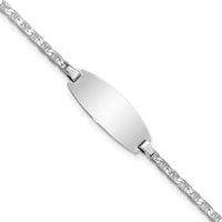 14K White Gold Polished Anchor Link Baby/Child ID Bracelet - Engravable 5.5" Length by Oro Pregiato