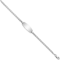 14K White Gold Polished Anchor Link Baby/Child ID Bracelet - Engravable 5.5" Length by Oro Pregiato