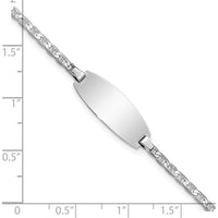 14K White Gold Polished Anchor Link Baby/Child ID Bracelet - Engravable 5.5" Length by Oro Pregiato