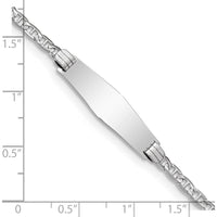 14K White Gold Polished Anchor Link ID Bracelet with Semi-Solid Plate 25.5x7.8mm - Engravable 7" Length by Oro Pregiato