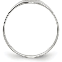 14K White Gold Polished and Brushed Closed Back Signet Ring - Unisex, Engravable, Customizable Design by 0
