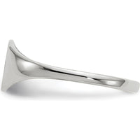 14K White Gold Polished and Brushed Closed Back Signet Ring - Unisex, Engravable, Customizable Design by 0