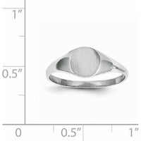 14K White Gold Polished and Brushed Closed Back Signet Ring - Unisex, Engravable, Customizable Design by 0