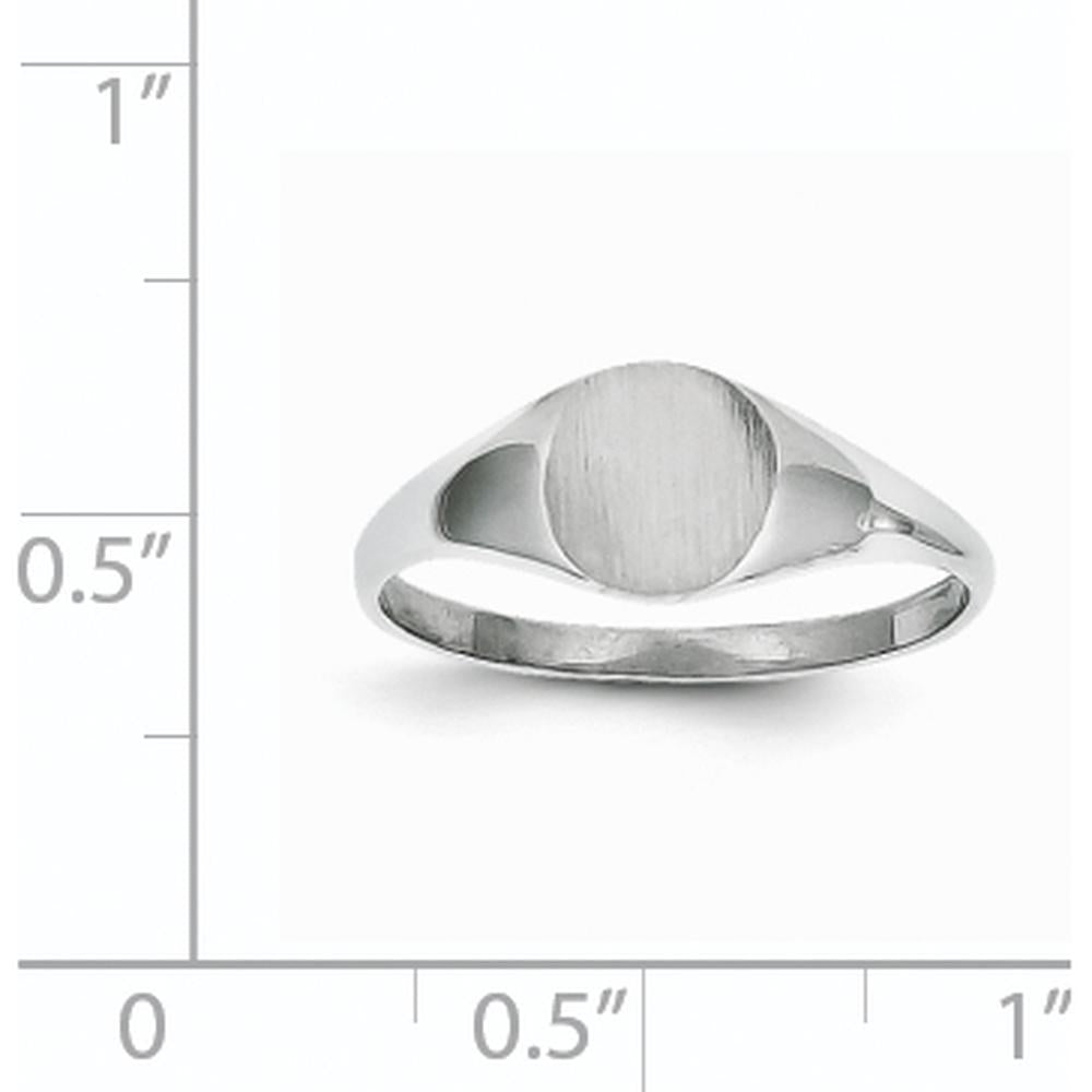 14K White Gold Polished and Brushed Closed Back Signet Ring - Unisex, Engravable, Customizable Design by 0