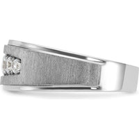 14K White Gold Polished and Brushed Five Stone Men's Ring Mounting by Monteluci Fine Jewelry